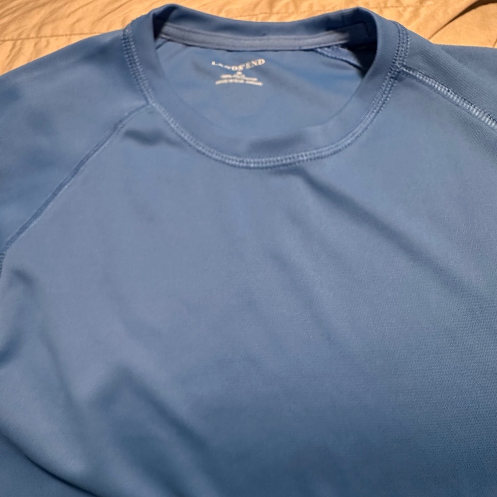 Lands End Summer Sun Shirt Blue 10-12 Medium‎